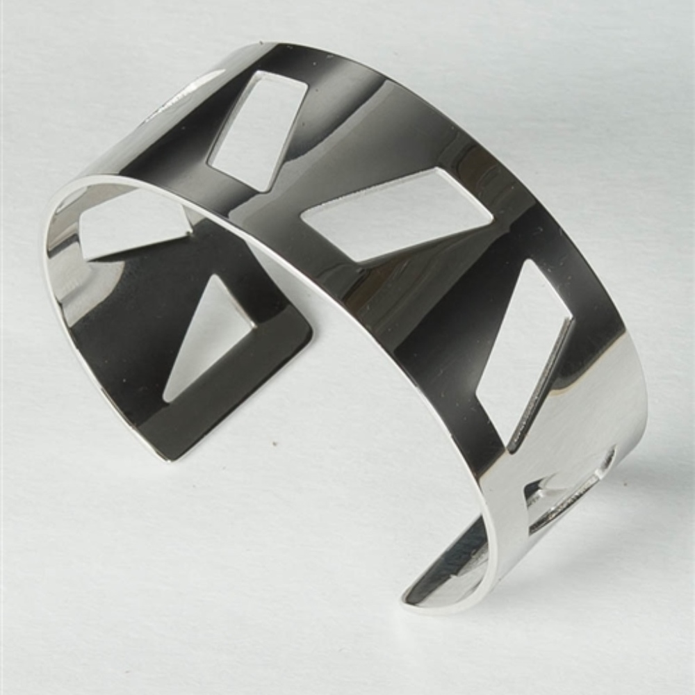 Geo Cut-Out Bangle (SILVER)